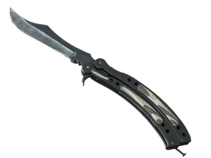 ★ Нож-бабочка | Черный глянец (Немного поношенное)